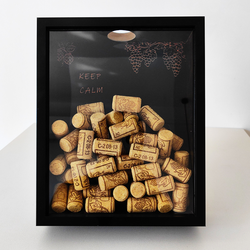 Collectible Vintage Wine - Rode wijn kurk display frame houten