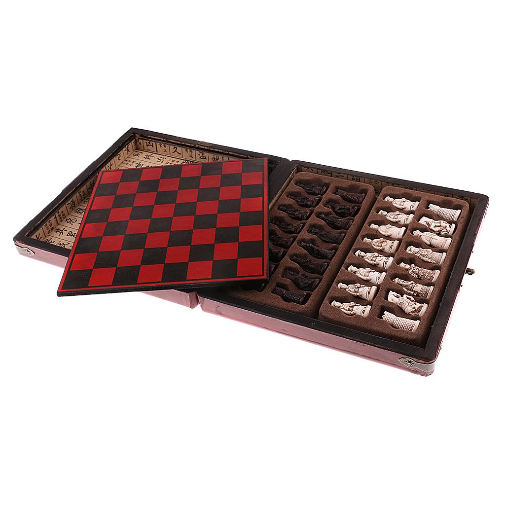 Vintage Collection Playset - Chinees schaakspel houten miniatuurbord vintage stijl