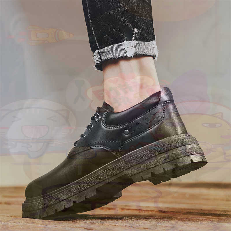 Vintage Collectible Stores - Donker natuurlijk leer Mode-sneakers Tennis Herensneakers
