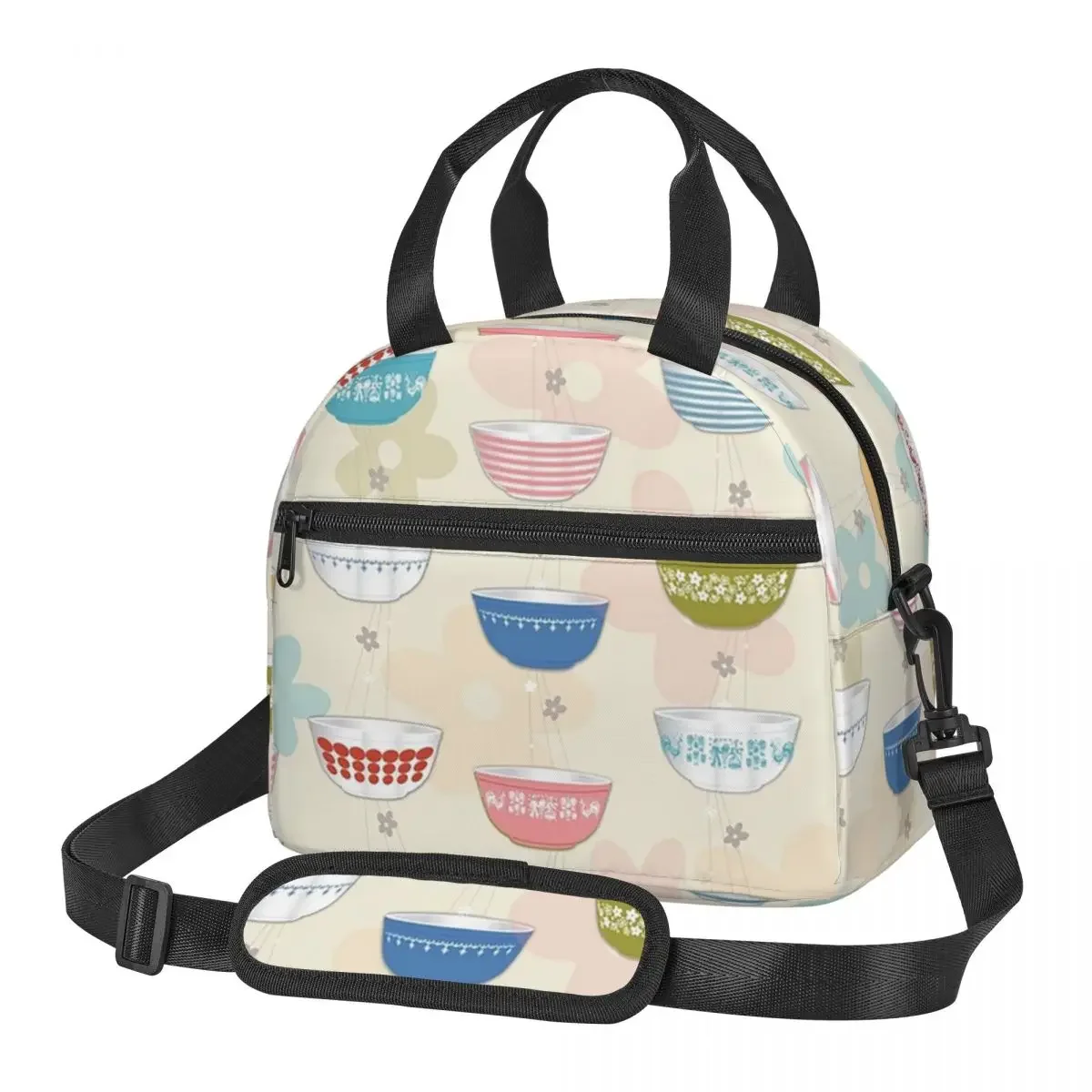 Vintage Collectible Pyrex - Vintage Pyrex Bowls Collection geïsoleerde lunchtas