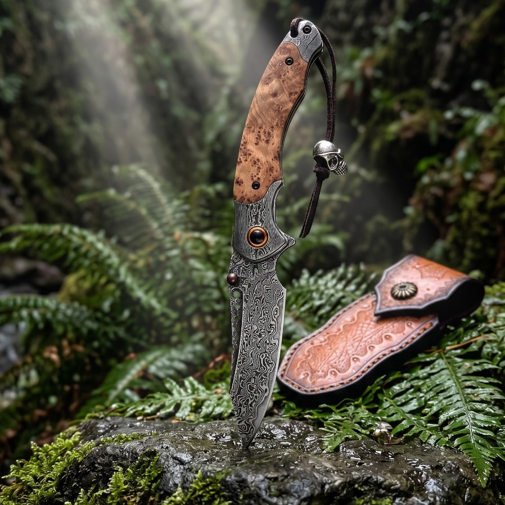 Vintage Collectible Pocket Knives - Hoogwaardig damastpatroon vouwmes vintage decoratief verzamelmes