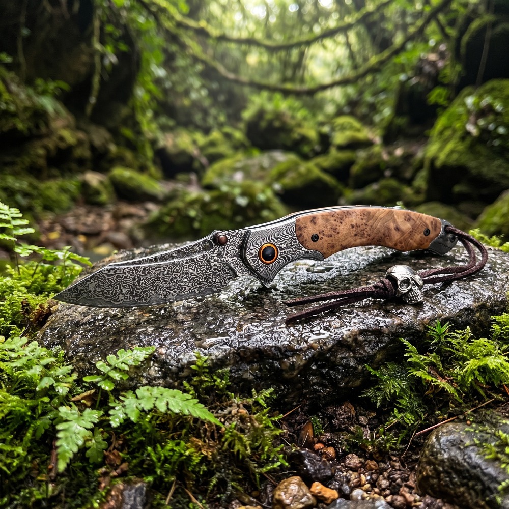 Vintage Collectible Pocket Knives - Hoogwaardig damastpatroon vouwmes vintage decoratief verzamelmes