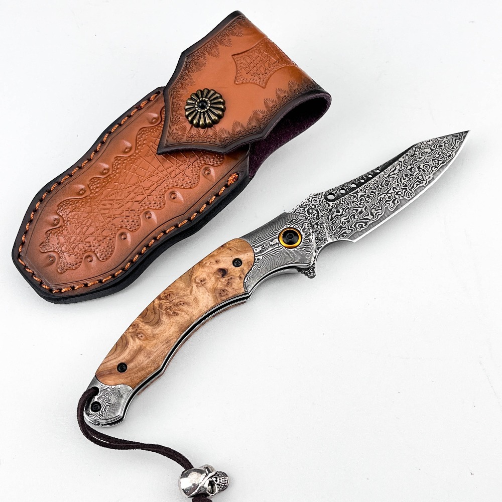 Vintage Collectible Pocket Knives - Hoogwaardig damastpatroon vouwmes vintage decoratief verzamelmes