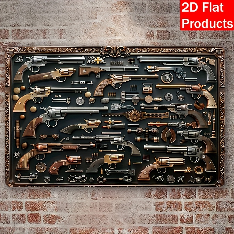 Vintage Collectible Guns - 2026 [Metalen decoratieve plaquette] Vintage Gun