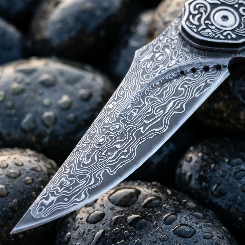 Nieuw vintage Damascus patroon - Vintage Collectible Pocket Knives recensie en prijs