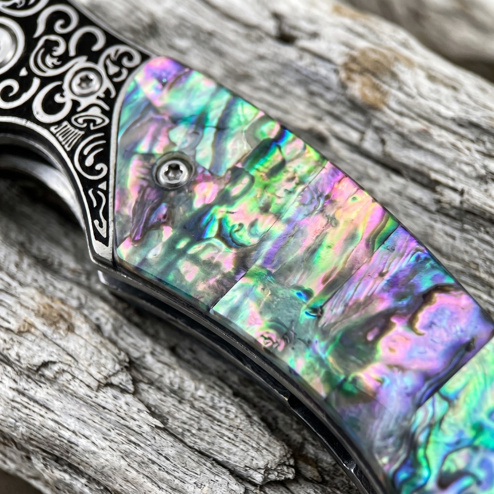 Nieuw vintage Damascus patroon - Vintage Collectible Pocket Knives recensie en prijs