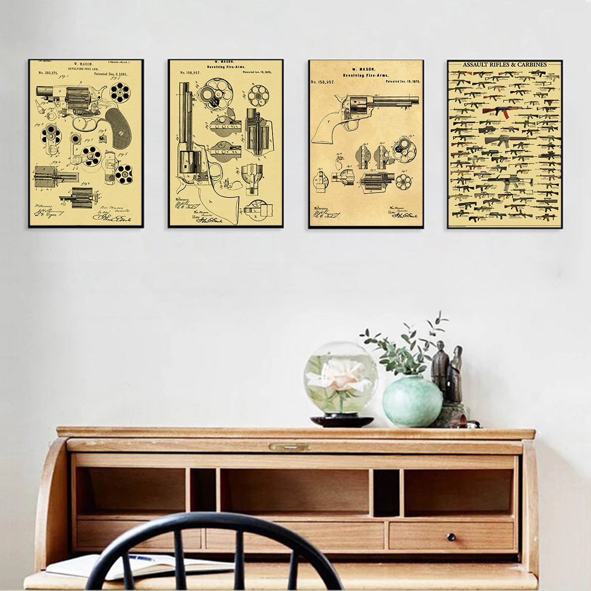 Beroemde Gun Collection Poster - Vintage Collectible Guns recensie en prijs